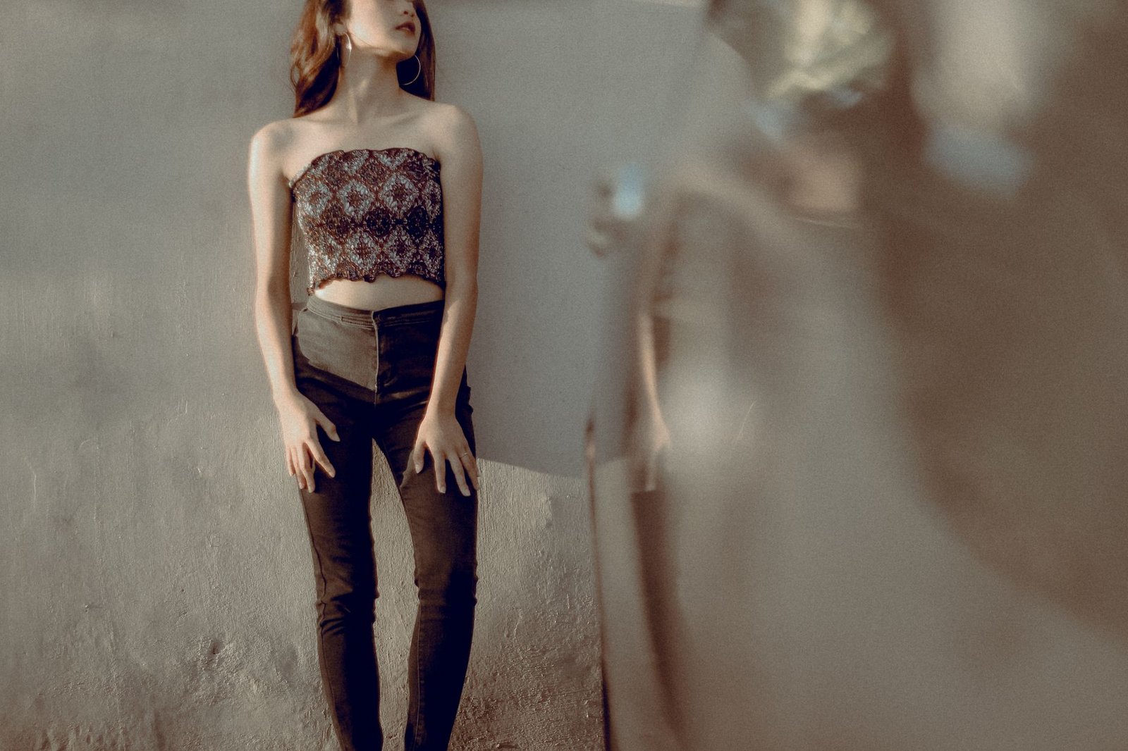 Cropped Top and High-Waist Pants Contemporary Dance Set