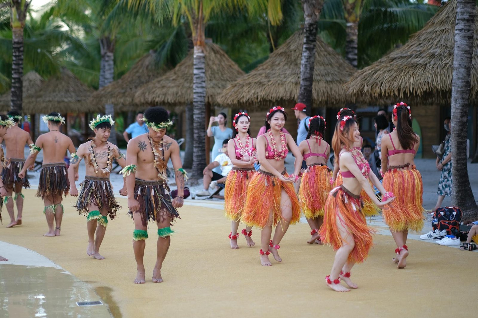 Hula Dance Pa'u Skirt Satin Long Performance