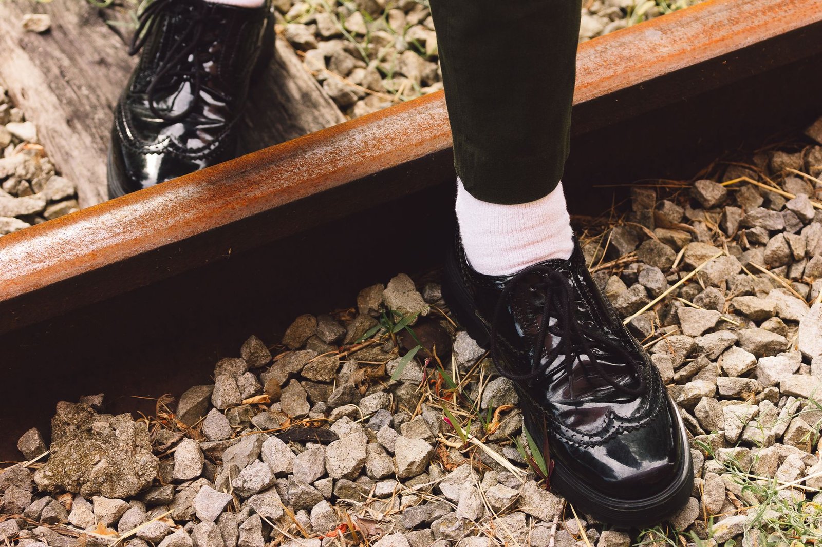 Boys Patent Leather Oxford Stage Shoe Black Lace Up