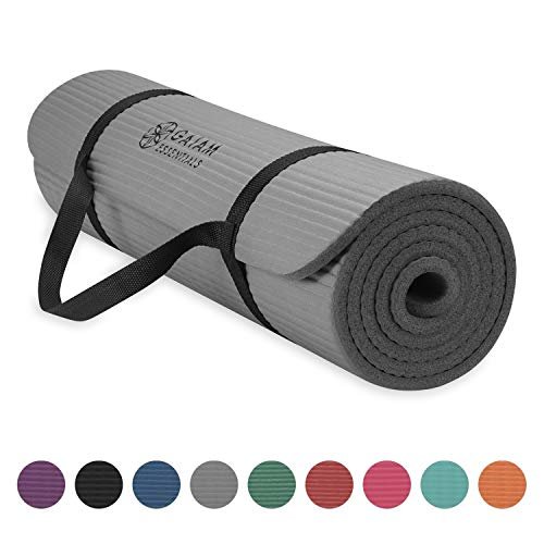 Gaiam Essentials Thick Yoga Mat 10mm with Carrier Strap