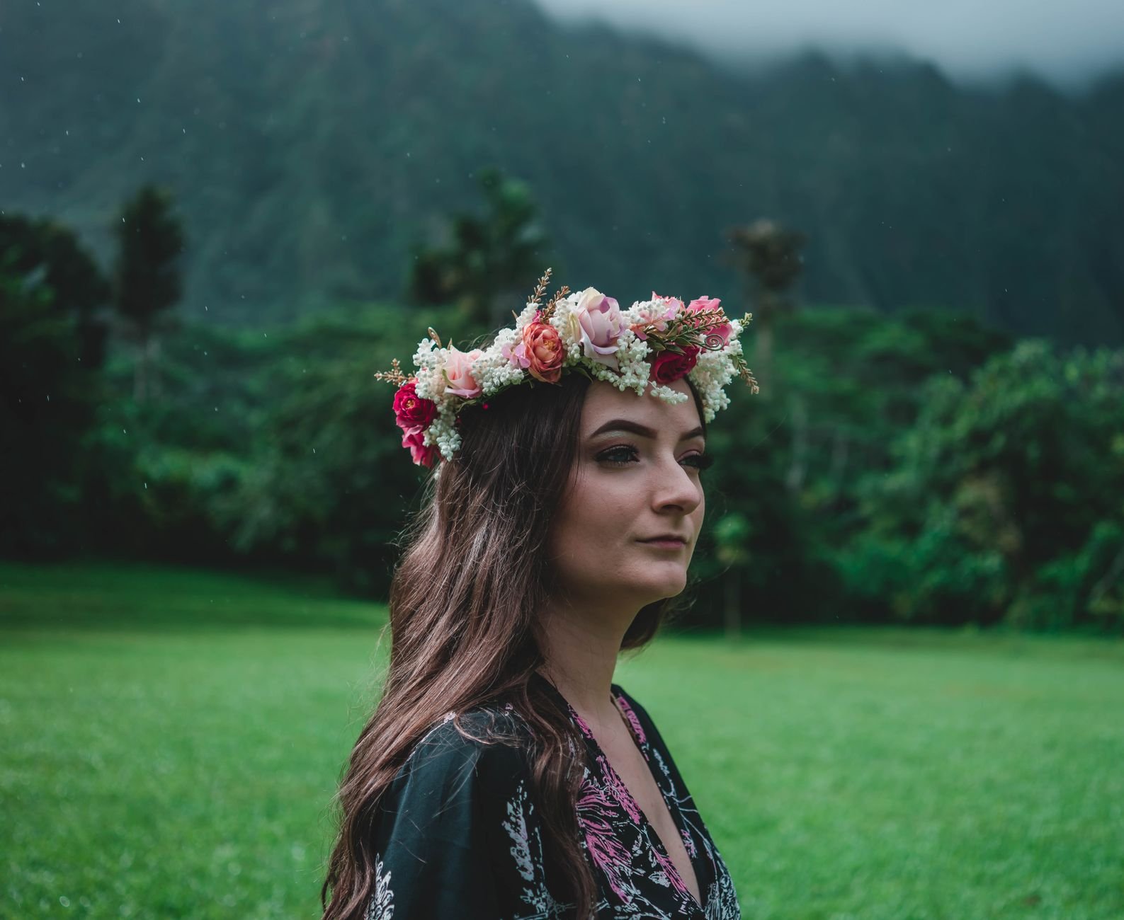 Polynesian Headdress Flower Crown Tahitian Hula Head Piece