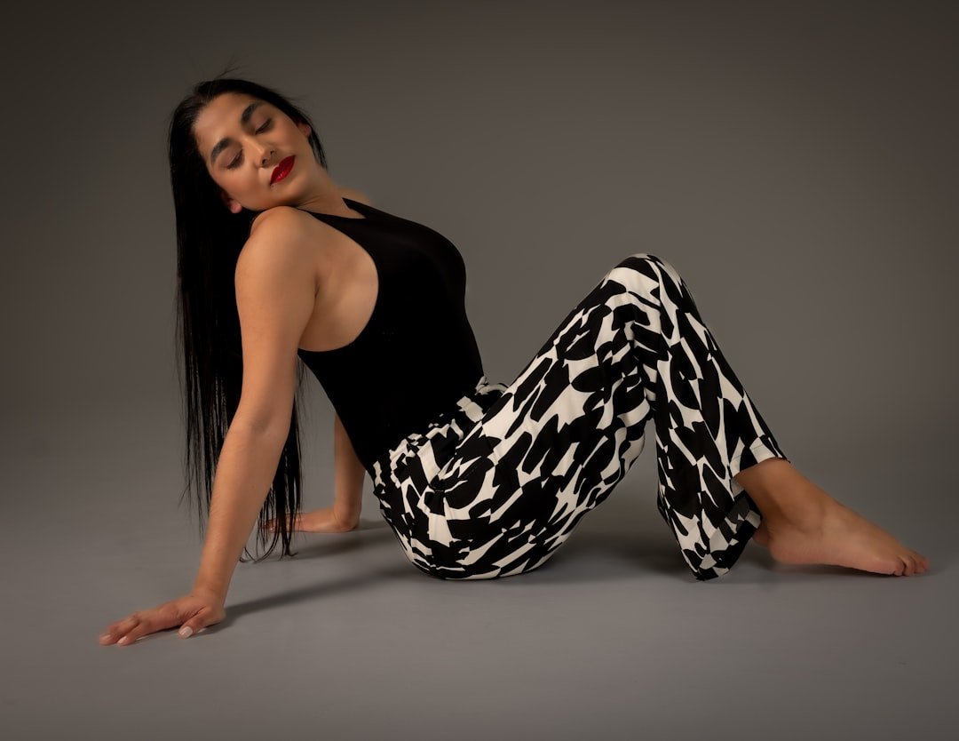 Jazz Flare Pants Printed Pattern Dance Studio Contemporary