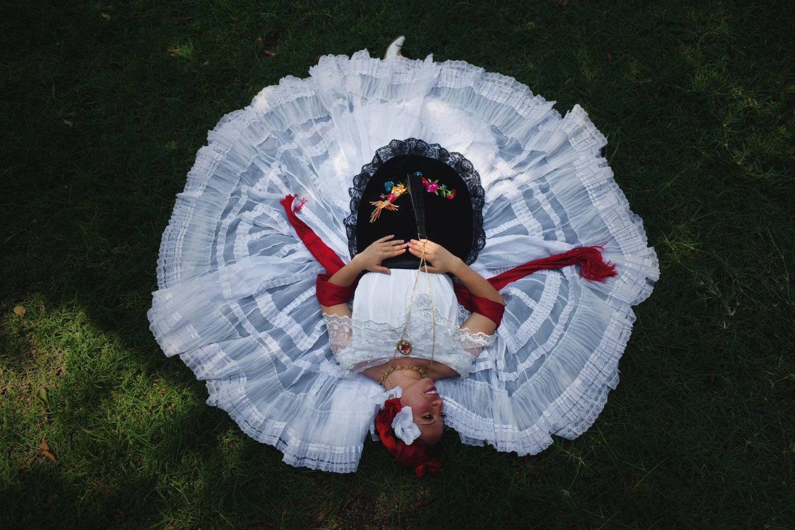 Veracruz Folklorico White Lace Dress Bamba Performance