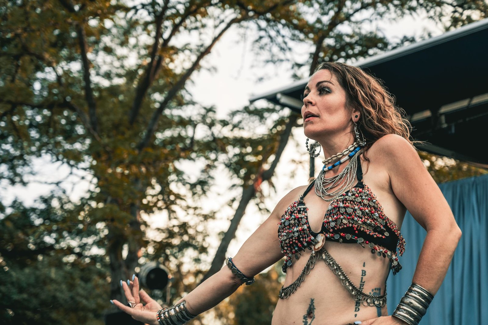 ATS Style Tribal Belly Dance Earrings Long Tassel