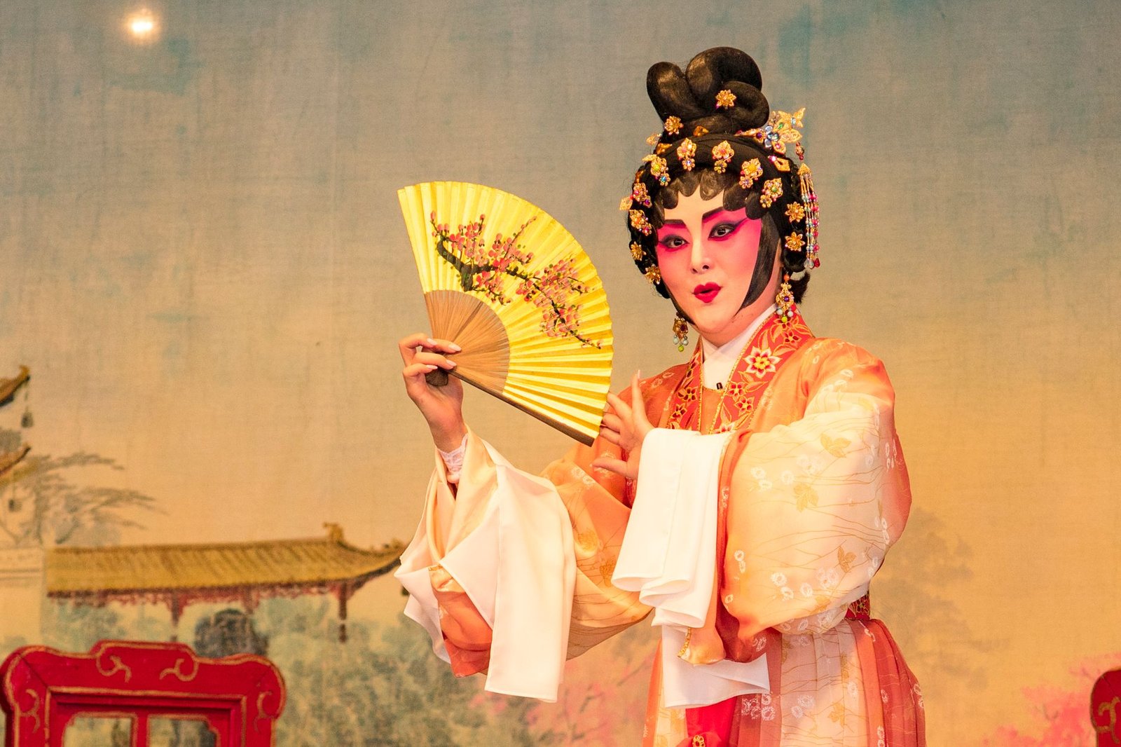 Double Fan Chinese Dance Performance Pair Matching Set