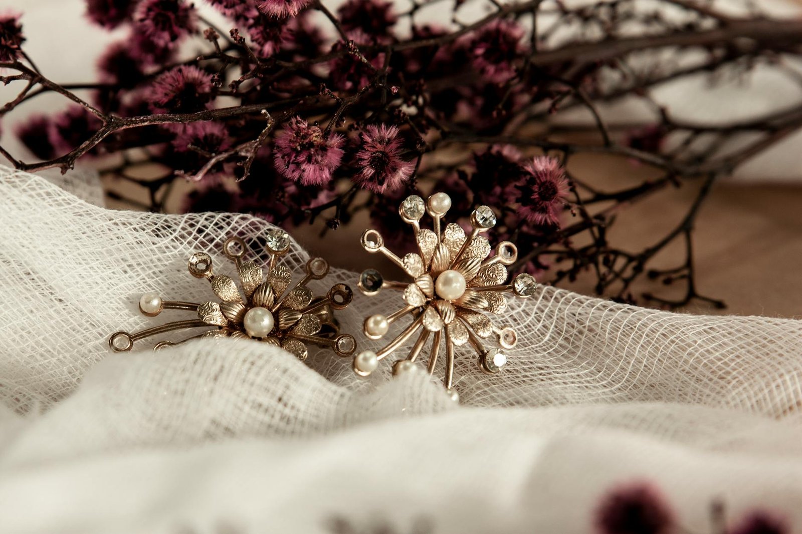 Pearl and Crystal Latin Dance Earrings Elegant Performance