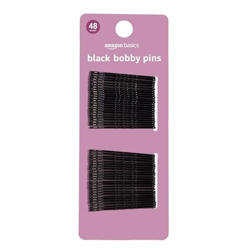 Amazon Basics No-Slip Bobby Pins 48-Count Black